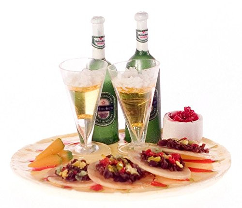 Falcon Miniatures Dollhouse Miniature Tostadas W/Beers