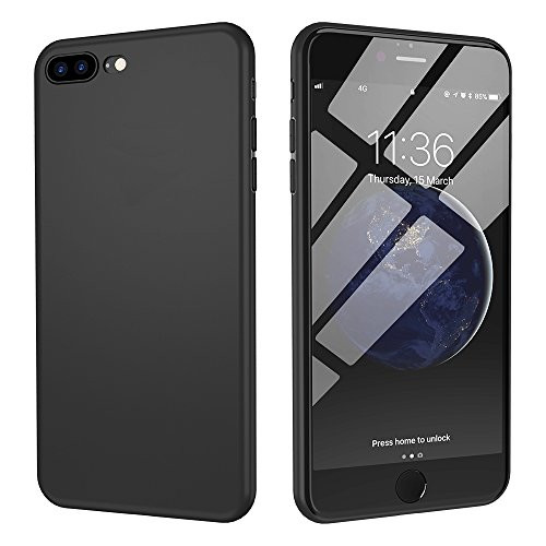 iPhone 7 Plus Case, iPhone 8 Plus Case, CAFELE Ultra Thin Soft Flexible TPU Case Cover Matte Finish Coating [Slim Fit] [Lightweight] [Non-Slip] for iPhone 7 Plus (2016) /iPhone 8 Plus (2017) , Black