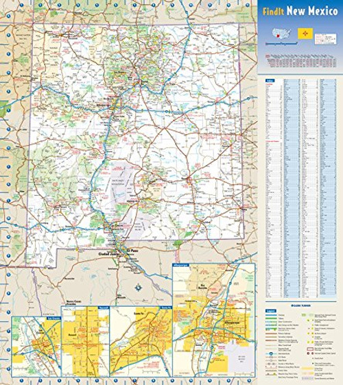 New Mexico State Wall Map - 18.5" x 20.75" Matte Plastic