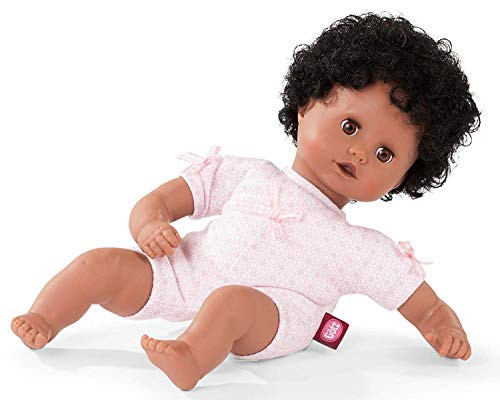 Gotz Muffin to Dress 13" African American Soft Body Baby Doll with Brown Sleeping Eyes and Black Curly Hair to Wash & Style