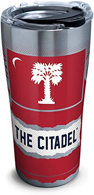 Tervis 1298950 Citadel Bulldogs Knockout Stainless Steel Insulated Tumbler with Clear and Black Hammer Lid, 20oz, Silver Tervis 1298950 Citadel Bulldogs Knockout Stainless Steel Insulated Tumbler with Clear and Black Hammer Lid, 20oz, Silver