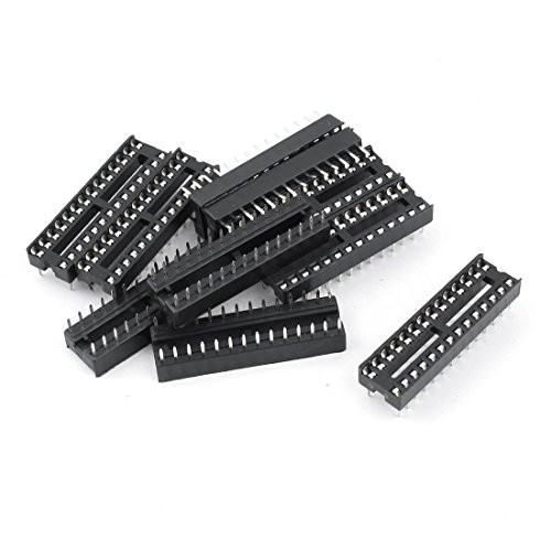 Uxcell 10 Pieces 2.54 mm 2 Row 28 Pin Solder Narrow DIP IC Chip Socket Adaptor