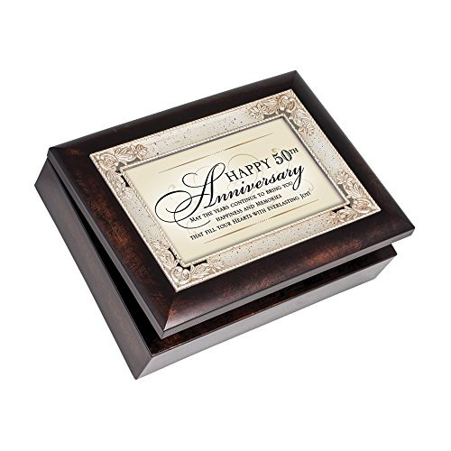 Cottage Garden Happy 50th Anniversary Burlwood Jewelry Music Box Plays Wind Beneath My Wings Cottage Garden Happy 50th Anniversary Burlwood Jewelry Music Box Plays Wind Beneath My Wings
