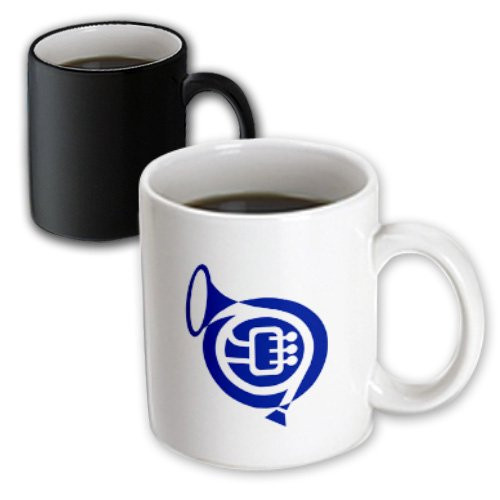3dRose mug_164269_3 French Horn Stylized Simple Blue Magic Transforming Mug, 11-Ounce 3dRose mug_164269_3 French Horn Stylized Simple Blue Magic Transforming Mug, 11-Ounce
