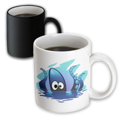 3dRose mug_53080_3 Cute Blue Octopus Magic Transforming Mug, 11-Ounce