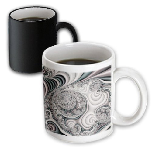 3dRose mug_116874_3 Pretty Pearl Satin Abstract Fractal Digital Art Magic Transforming Mug, 11-Ounce