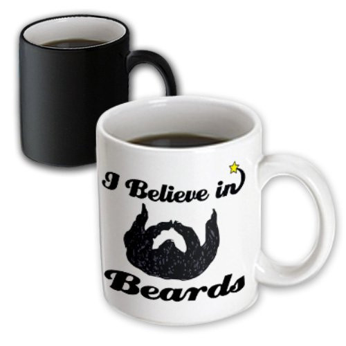 3dRose mug_104790_3 I Believe in Beards Magic Transforming Mug, 11-Ounce