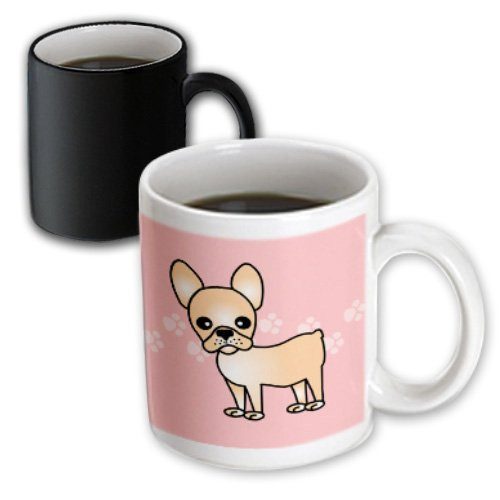 3dRose mug_25323_3 Cute Cream French Bulldog Pink with Pawprints Magic Transforming Mug, 11-Ounce 3dRose mug_25323_3 Cute Cream French Bulldog Pink with Pawprints Magic Transforming Mug, 11-Ounce
