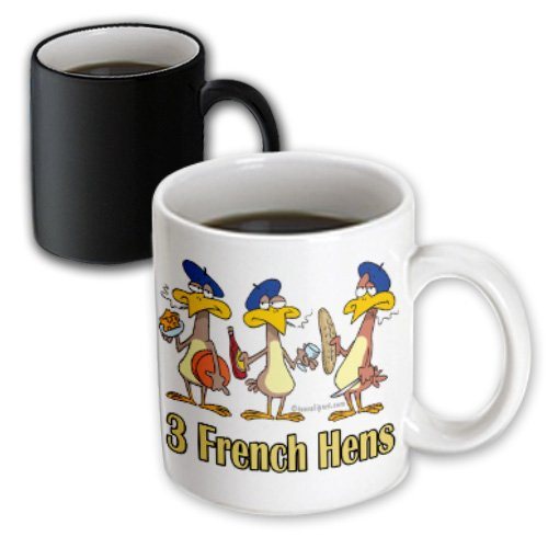 3dRose mug_104425_3 Three French Hens Magic Transforming Mug, 11-Ounce 3dRose mug_104425_3 Three French Hens Magic Transforming Mug, 11-Ounce