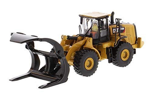Diecast Masters CAT Caterpillar 972M Wheel Loader with Log Fork and Operator High Line Series 1/87 (HO) Scale Diecast Model 85950