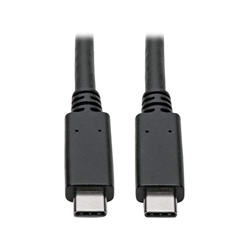 Tripp Lite USB C to USB C Cable (M/M), USB 3.1, PD Charging Cable 5A (100W), 10 Gbps, Thunderbolt 3 Cable, USB IF Certified, 3 ft (U420-C03-G2-5A)