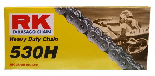 RK Racing Chain M530HD-108 (530 Series) 108-Links Standard Non O-Ring Chain with Connecting Link