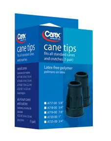 Carex Cane Tips Fits Most 1" Canes, 2 Each