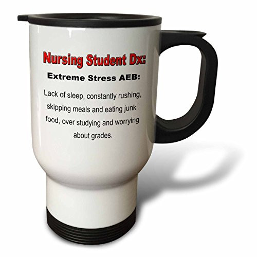 3dRose Nursing Student Extreme Stress Aeb Nursing Humor Travel Mug, 14-Ounce