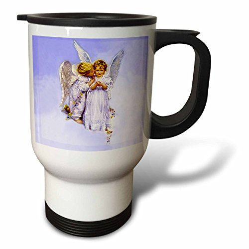 3dRose Angel Kiss Travel Mug, 14-Ounce, Stainless Steel