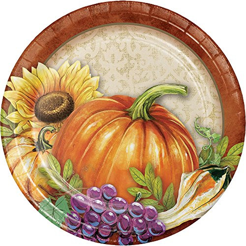 Creative Converting 332010case Harvest Thanksgiving Dessert Plates, One Size, Multicolor