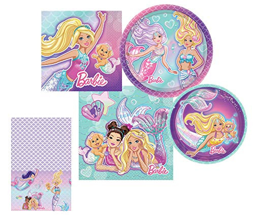 Amscan Barbie Mermaid Party Bundle, 16 Guests