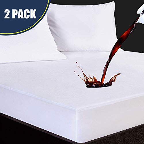 Ruili 2 Pack Queen Size Premium 100% Waterproof Mattress Protector-Vinyl Free, Safe Fitted Mattress Protector -10 Year Warranty Ruili 2 Pack Queen Size Premium 100% Waterproof Mattress Protector-Vinyl Free, Safe Fitted Mattress Protector -10 Year Warranty