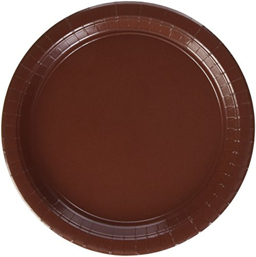Chocolate Brown Round Paper Plates | 10.5" | Party Supply | 120 ct.