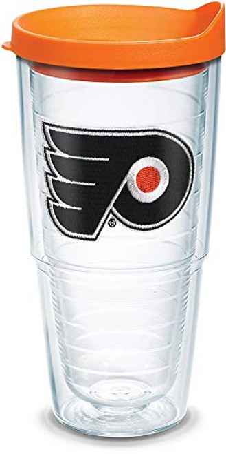 Tervis 1044704 NHL Philadelphia Flyers Primary Logo Tumbler with Emblem and Orange Lid 24oz, Clear Tervis 1044704 NHL Philadelphia Flyers Primary Logo Tumbler with Emblem and Orange Lid 24oz, Clear