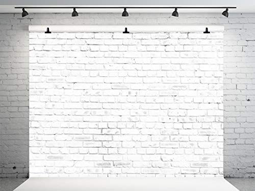 Kate 7x5ft White Brick Wall Photography Backdrop Brick Floor Background Party Decoration Backdrops
