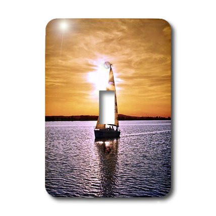 3dRose lsp_23820_1 Sail Boat Sunset Single Toggle Switch