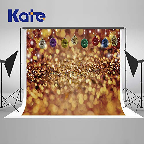 Kate 7×5ft Christmas Backdrop with Christmas Balls Glitter Bokeh Backdrops Xmas Background for Happy New Years Party Decoration Photography Studio Fabric Props