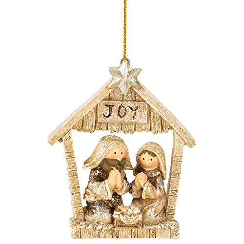 Dicksons Holy Family Joy Frosted Brown 3 inch Resin Stone Christmas Ornaments Pack of 6 Dicksons Holy Family Joy Frosted Brown 3 inch Resin Stone Christmas Ornaments Pack of 6