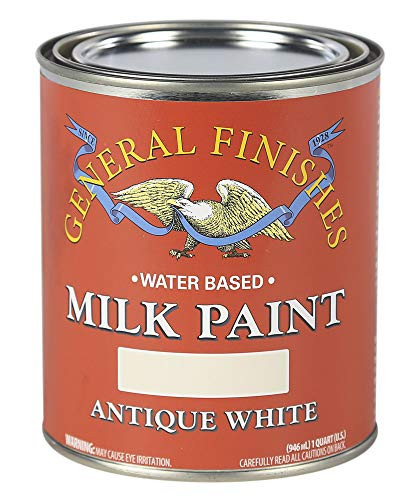 General Finishes QAW Water Based Milk Paint, 1 Quart, Antique White
