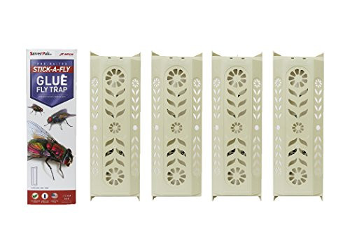 SaverPak 4 Pack- 4 JT Eaton Stick-A-Fly Glue Fly Stick Traps