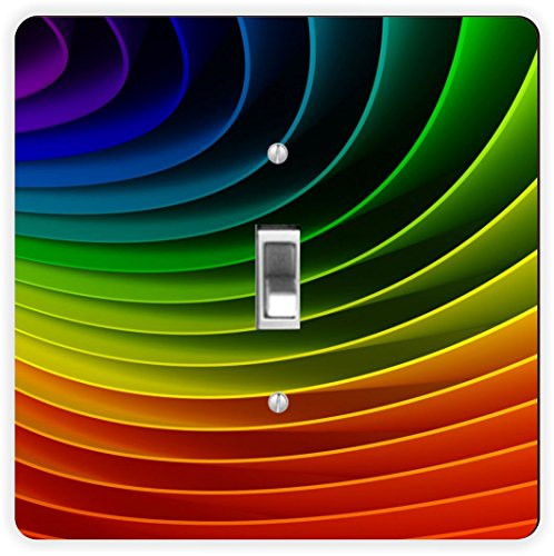 Rikki Knight Rainbow Colorful Paper Curls-Single Toggle Light Switch Plate