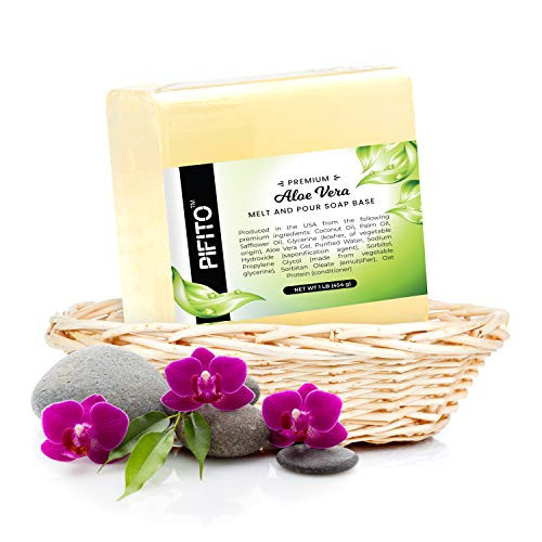 Pifito Aloe Vera Melt and Pour Soap Base (5 lb) ? Bulk Premium 100% Natural Glycerin Soap Base ? Luxurious Soap Making Supplies