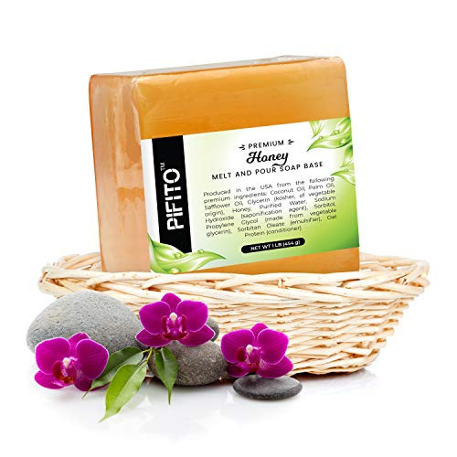 Pifito Honey Melt and Pour Soap Base (5 lb) ? Bulk Premium 100% Natural Glycerin Soap Base ? Luxurious Soap Making Supplies