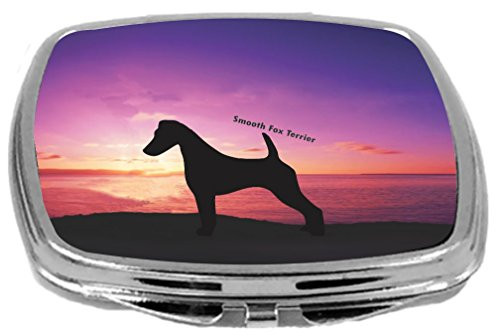 Rikki Knight Smooth Fox Terrier Dog at Sunset Design Compact Mirror