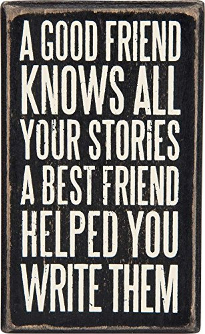 Primitives by Kathy Box Sign, Best Friend Stories, 3" x 5"