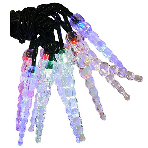 ProductWorks UltraLED Battery Operated Icicle Twinkle Light String, Multi-Color, 3.5-Feet