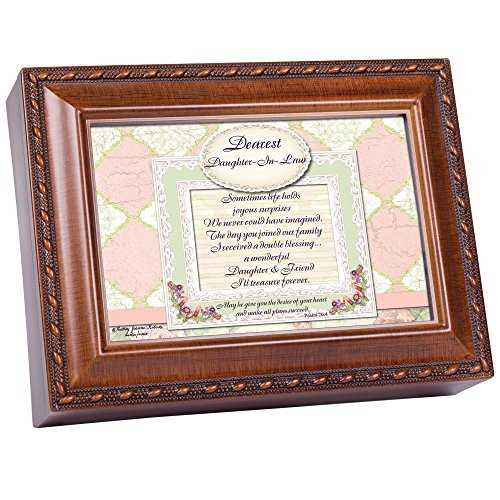 Cottage Garden Daughter in Law Friend Treasure Woodgrain Rope Trim Jewelry Music Box Plays Friend in Jesus Cottage Garden Daughter in Law Friend Treasure Woodgrain Rope Trim Jewelry Music Box Plays Friend in Jesus