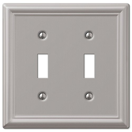 AmerTac 149TTBN Chelsea Steel Double Toggle Wallplate, Brushed Nickel