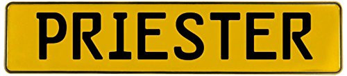 Vintage Parts 742799 Wall Art (Priester Yellow Stamped Aluminum Street Sign Mancave)