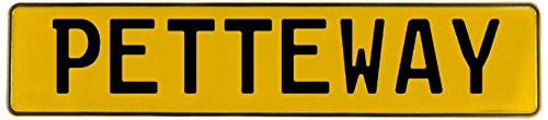 Vintage Parts 740964 Wall Art (Petteway Yellow Stamped Aluminum Street Sign Mancave)