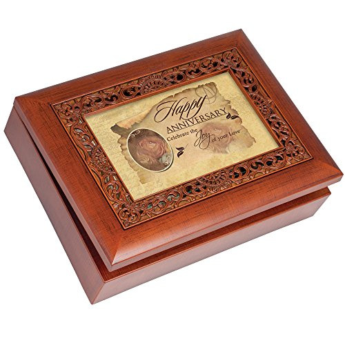 Cottage Garden Happy Anniversary Woodgrain Inlay Jewelry Music Box Plays Unchained Melody Cottage Garden Happy Anniversary Woodgrain Inlay Jewelry Music Box Plays Unchained Melody
