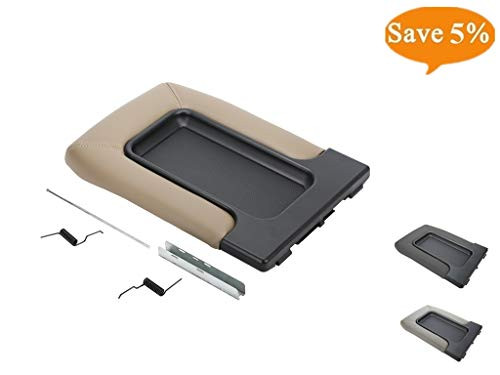 VeCarTech Center Console Lid/Cover Armrest Repair Kit Replacement for 99-07 Chevy Chevrolet Silverado,Tahoe,Suburban,Avalanche,GMC Sierra,Yukon,Escalade-Replaces 19127364,19127365,19127366,Light-tan