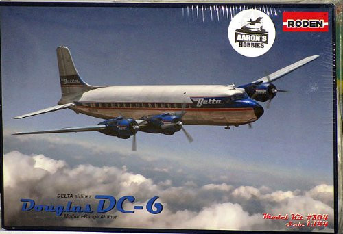 Roden DC-6 Delta Airlines Airplane Model Kit