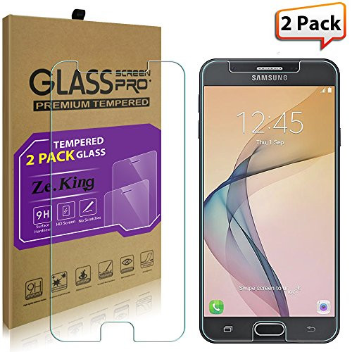 [2-Pack]Galaxy J7 Prime Tempered Glass Screen Protector, Zeking 0.33mm 2.5D Edge 9H Hardness [Anti Scratch][Anti-Fingerprint] Bubble Free for Samsung Galaxy J7 Prime, Lifetime Replacement Warranty