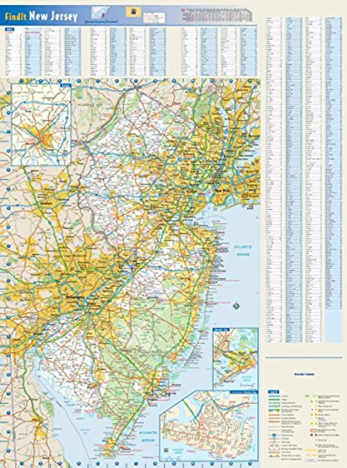 New Jersey State Wall Map - 18.5" x 25" Matte Plastic