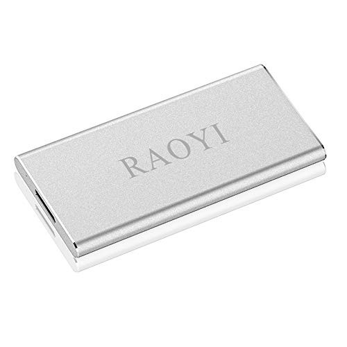RAOYI 120GB USB 3.0 External Portable SSD, Ultra Slim Solid State Drive High Speed Write/Read up to 300/400 MB/s Aluminum, Silver