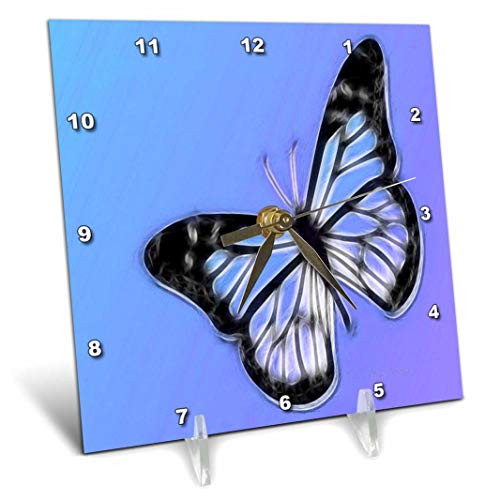 3dRose dc_12547_1 Monarch Butterfly A-Desk Clock, 6 by 6-Inch