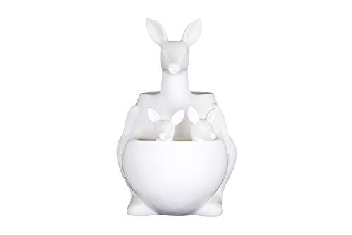 Creative Co-op White Ceramic Shaped Kangaroo Planter