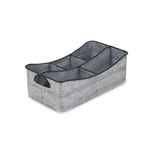 Cheung's FP-4540 Galvanized Metal Storage Caddy, Silver
