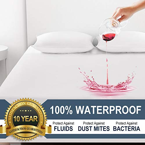 COHOME Cal King 100% Waterproof Mattress Protector, Hypoallergenic, Breathable Mattress Cover Fitted 8-21 inch Deep Pocket - Vinyl Free-Protect Against Dust Mites and Liquids